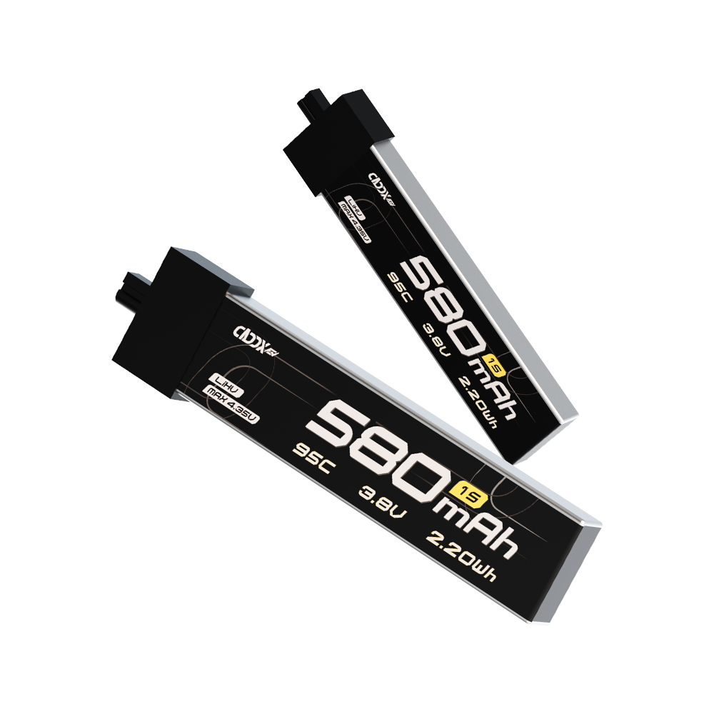 CADDXFPV CURVE 580mAh & 680mAh 1S 3.8V 95C FPV Lipo Battery with A30 connector