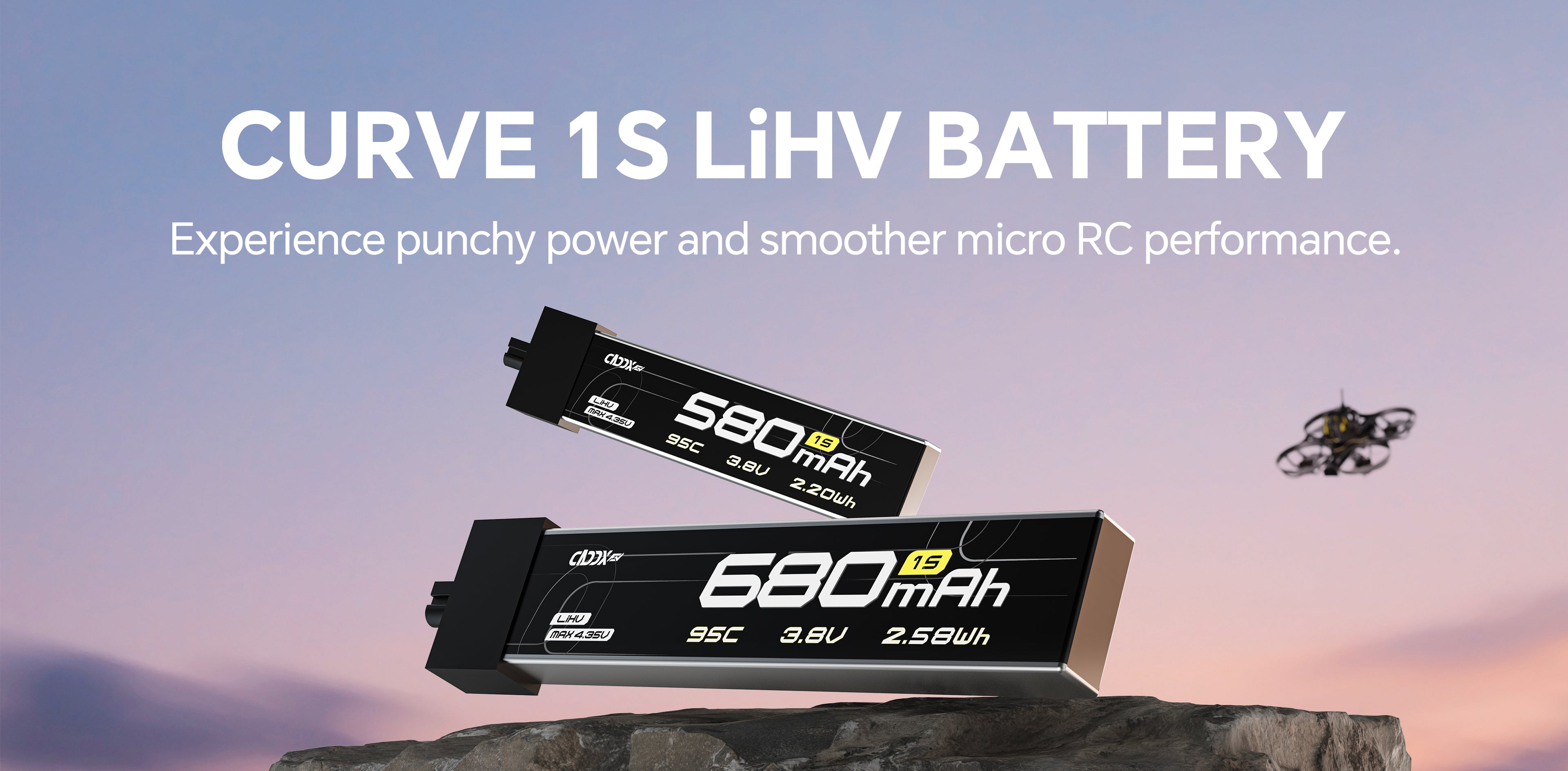 CADDXFPV CURVE C16 580mAh & 680mAh 1S 3.8V 95C FPV Lipo Battery