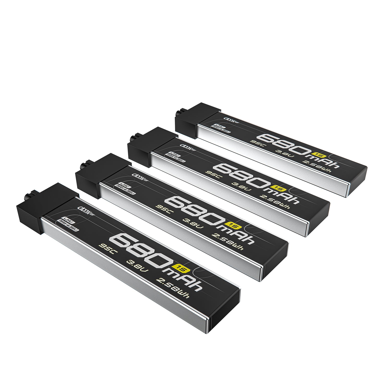 CADDXFPV CURVE 580mAh & 680mAh 1S 3.8V 95C FPV Lipo Battery with A30 connector