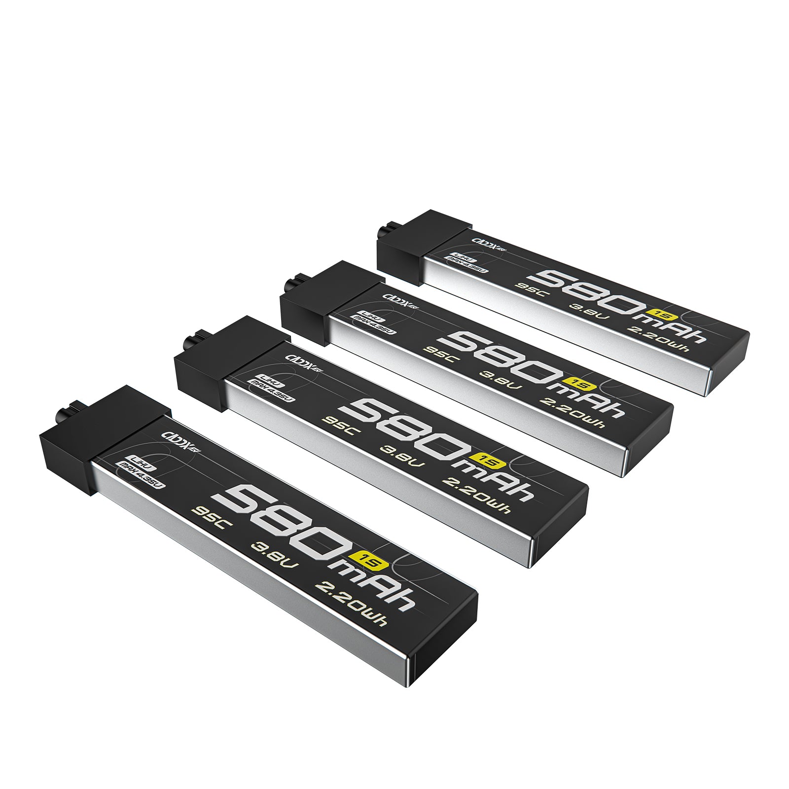 CADDXFPV CURVE 580mAh & 680mAh 1S 3.8V 95C FPV Lipo Battery with A30 connector
